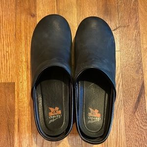 DANSKO Black Leather Clogs